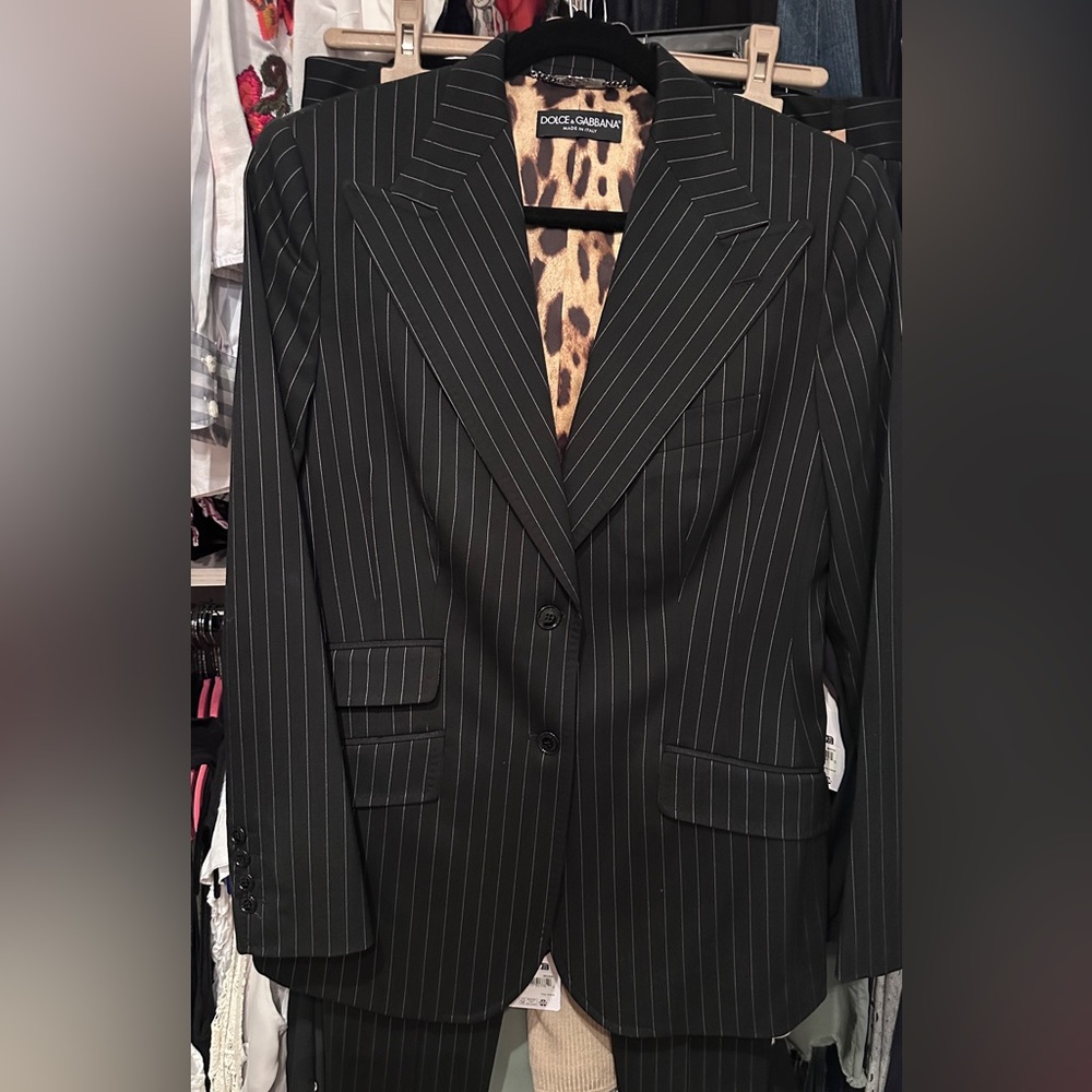 Dolce & Gabbana Women’s pin-striped suit Sz 48 Excellent Condition.